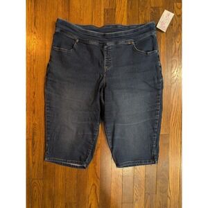 Terra & Sky Womens Pull On Capri Jeans 1 XL Extra Large 16W-18W Plus Cropped